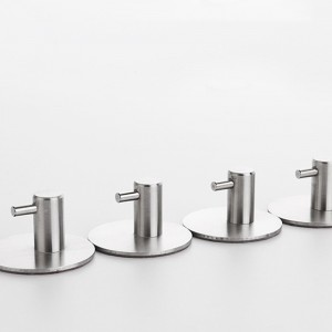 Meidong Stainless Steel Vacuum Suction Cup Hooks Shower Holder - Removable Bathroom Shower Hook Suction Towel Rack and Kitchen Organizer for Towel Hook, Bathrobe and Loofah